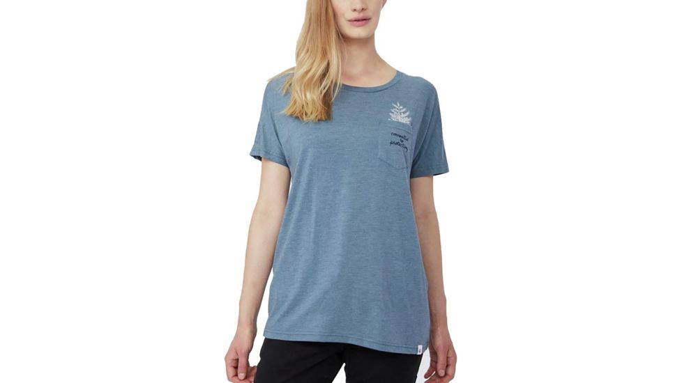 Tentree Sapling Relaxed Fit Womens T-shirt, Blue Mirage, Extra Small, FA18-WJSAP-BLU-XS