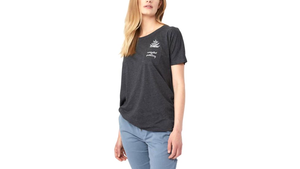 Tentree Sapling Relaxed Fit Womens T-shirt, Meteorite, Medium, FA18-WJSAP-BLK-M