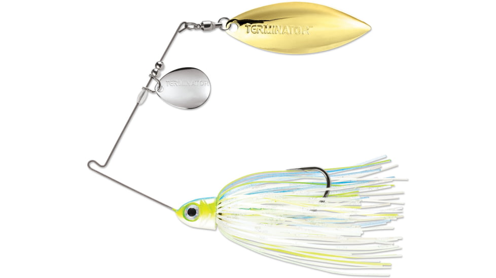 Terminator Pro Series Spinnerbait, Colorado/Willow Blades, Nickel/Gold Blade Finish, Nashville Sexy, 1/2oz, PSS12CW110NG