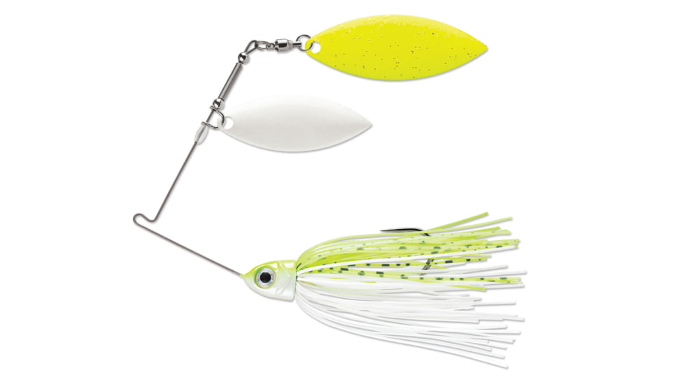 Terminator Pro Series Spinnerbait, Willow/Willow Blades, White/Chartreuse Blade Finish, Chartreuse and White Shad, 3/8oz, PSS38WW02WC