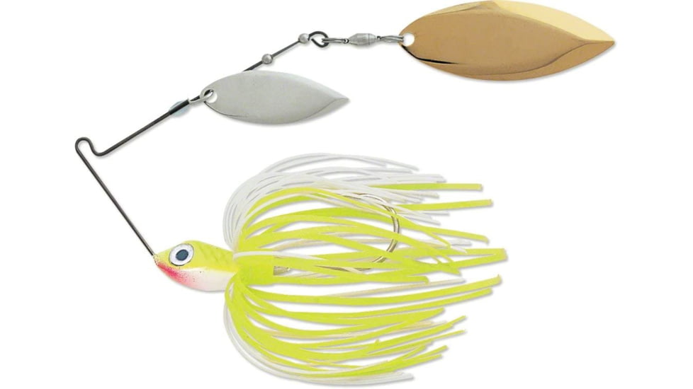 Terminator Super Stainless Spinnerbait, Gold/Nickel Willow Blade, Chartreuse White Shad, 1/2oz, S12WW02NG