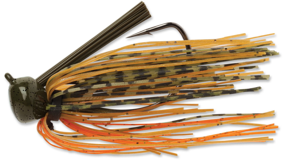Terminator Weedless Football Jig, Green Pumpkin Orange, 1oz, FJW173