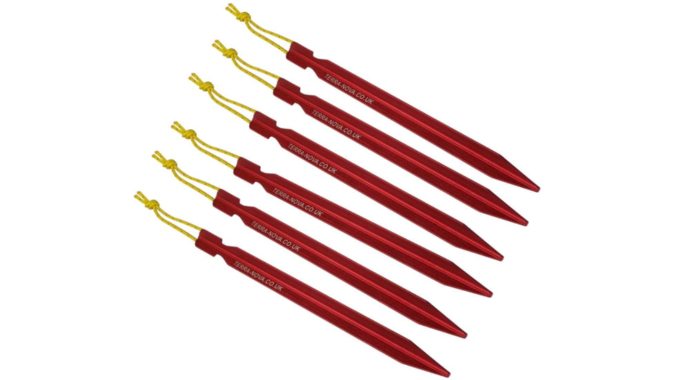 Terra Nova Terra Firma Tent Peg, 6 Pack, Red, 50TFTP18