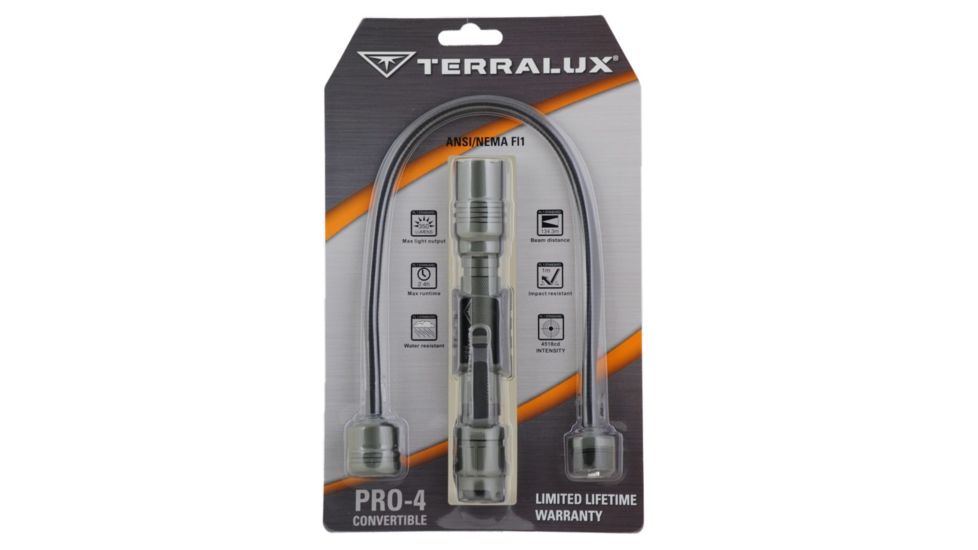 Lightstar Convertible Flashlight - 350 Lumens, Titanium Grey TLF-PRO4-GRY