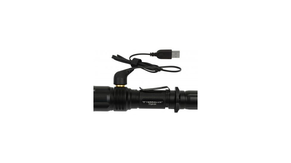 TT5R-EX Magnetic USB Rechargeable Police and Military Flashlight, 885 Lumens, Black