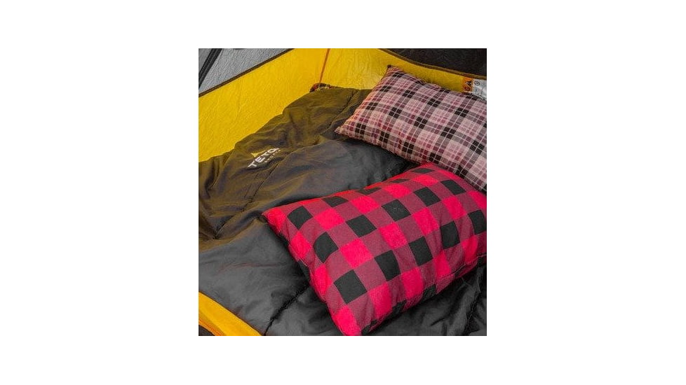 TETON Sports Camping Pillow &amp; Pillowcase, Brown/Red, Small, 1021