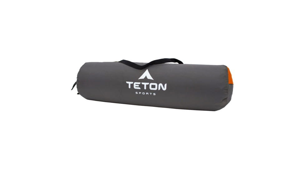 TETON Sports ComfortLite Regular Self-Inflating Sleeping Pad with Velcro, Orange/Grey, Regular, 1041A
