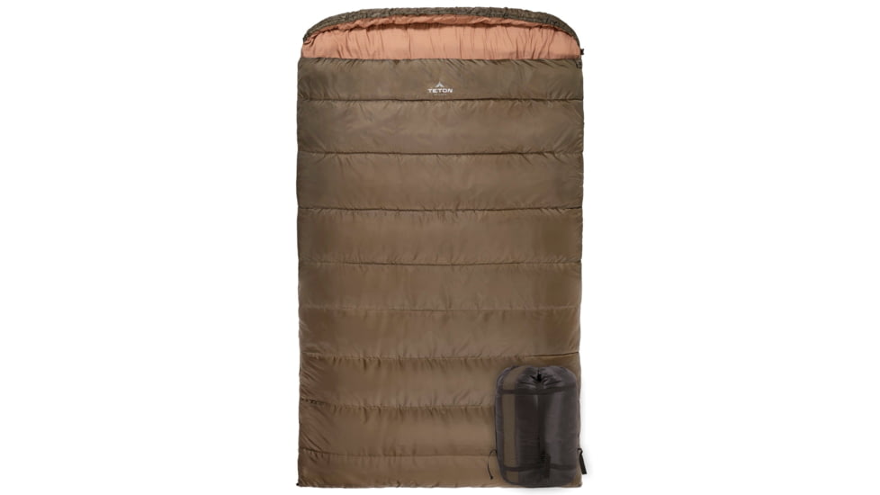 TETON Sports Mammoth 0 F Double Sleeping Bag, Double-Wide, Green/Tan, 111
