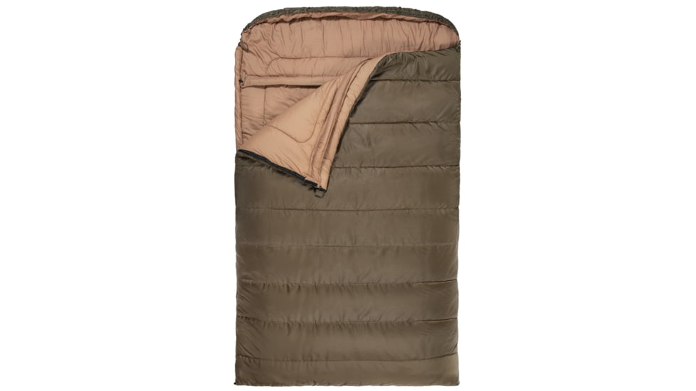 TETON Sports Mammoth 0 F Double Sleeping Bag, Double-Wide, Green/Tan, 111
