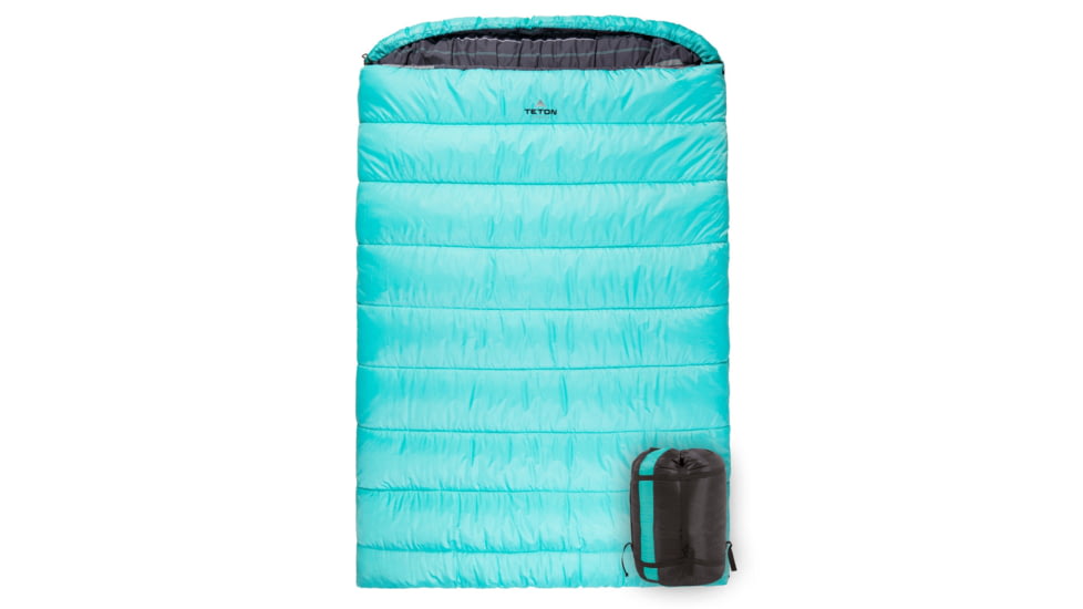 TETON Sports Mammoth 0 F Double Sleeping Bag, Double-Wide, Teal/Grey, 111T