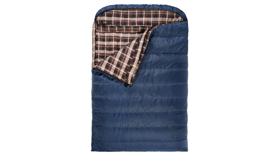 TETON Sports Mammoth 20 F Double Sleeping Bag, Double Wide, Blue/Brown, 109