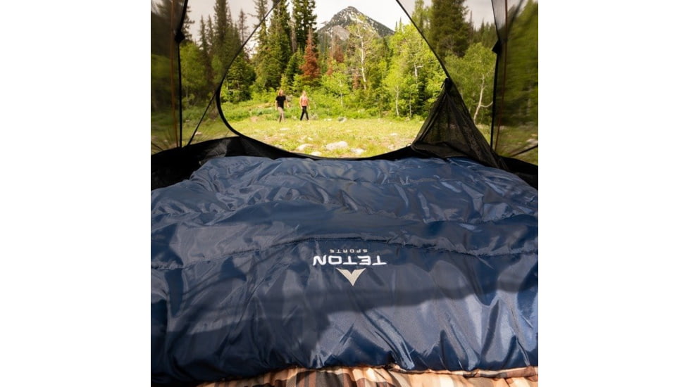 TETON Sports Mammoth 20 F Double Sleeping Bag, Double Wide, Grey/Red, 110