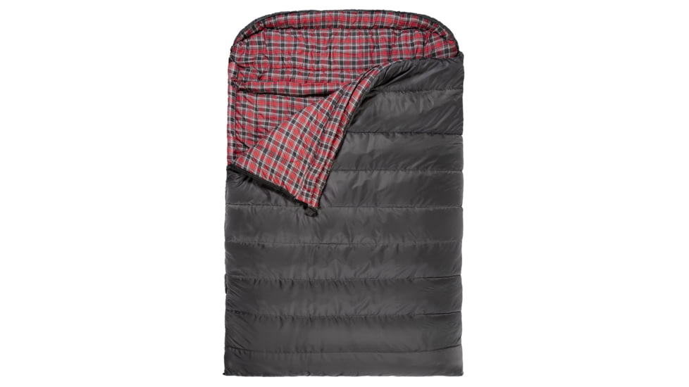 TETON Sports Mammoth 20 F Double Sleeping Bag, Double Wide, Grey/Red, 110