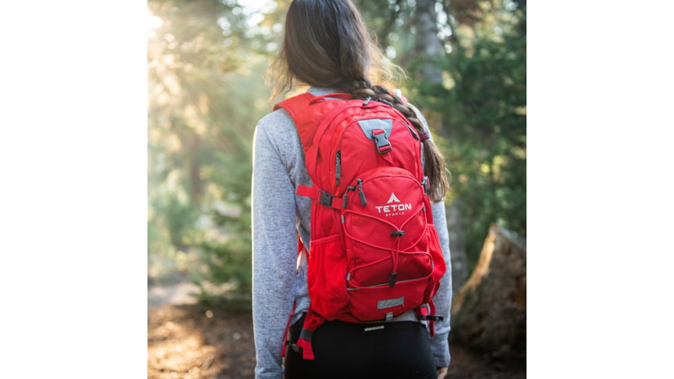 TETON Sports Oasis 18L Hydration Pack with 2L Bladder, Stark Red, 2101SCSR