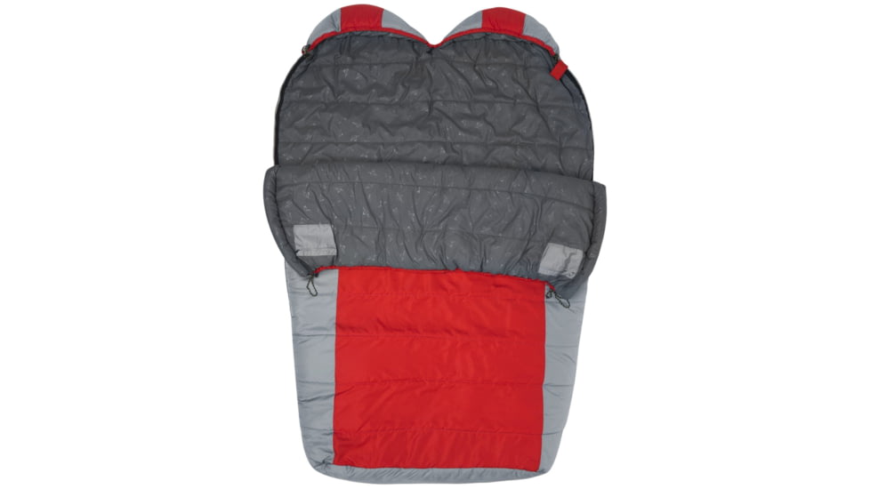 TETON Sports Tracker 5 F Double Mummy Sleeping Bag, Red/Grey, 1109