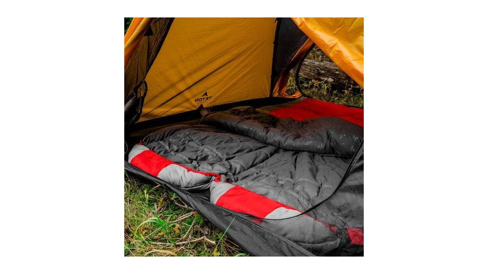 TETON Sports Tracker 5 F Double Mummy Sleeping Bag, Red/Grey, 1109