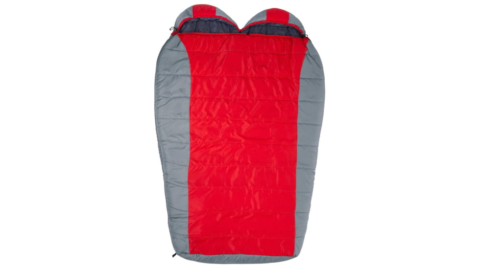 TETON Sports Tracker 5 F Double Mummy Sleeping Bag, Red/Grey, 1109
