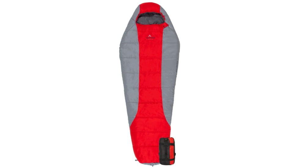 TETON Sports Tracker 5 F Mummy Sleeping Bag, 75x30x20, Red/Grey, 1171
