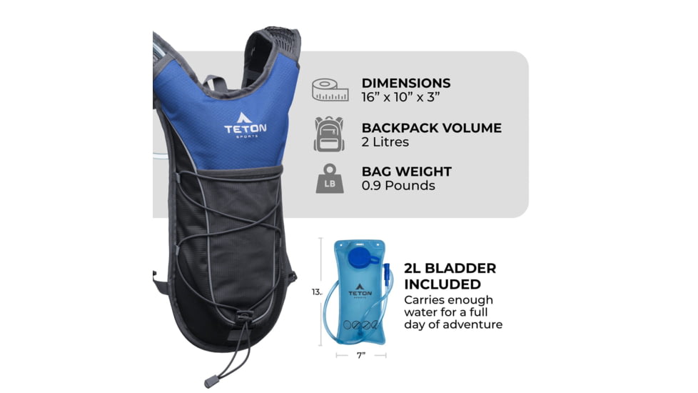 TETON Sports TrailRunner 2L Hydration Pack, Riverside, 2100SCRS