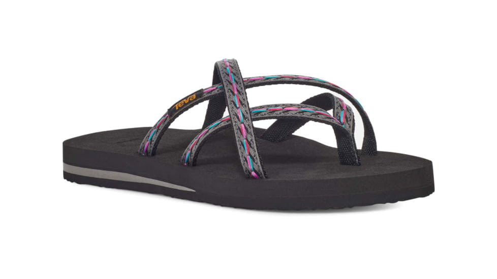Teva Olowahu Flip Flops - Womens, Felicitas Black, 5, 6840-FBLCK-05