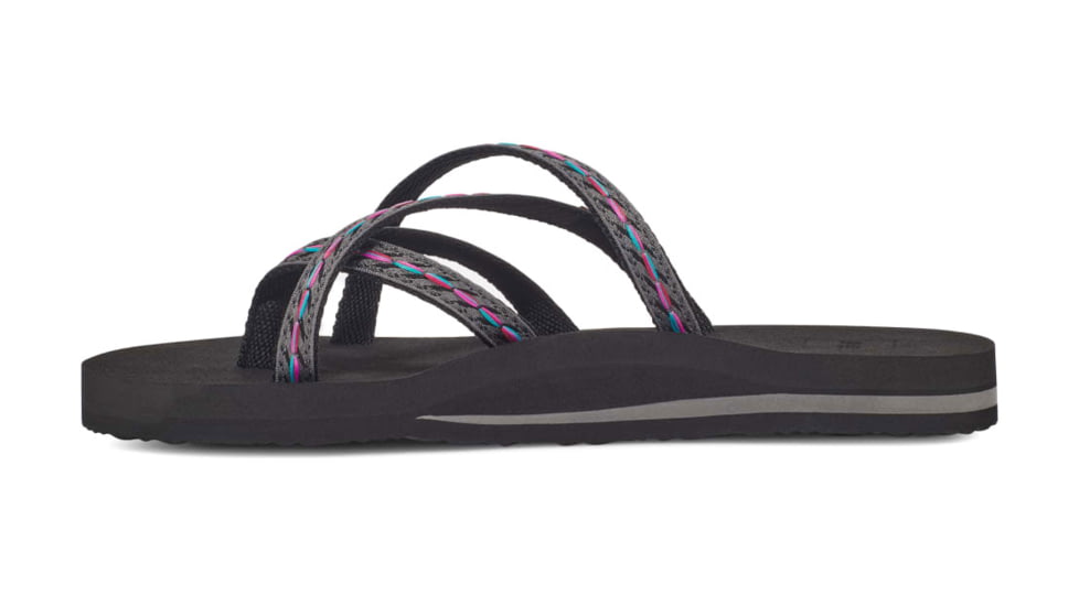 Teva Olowahu Flip Flops - Womens, Felicitas Black, 5, 6840-FBLCK-05