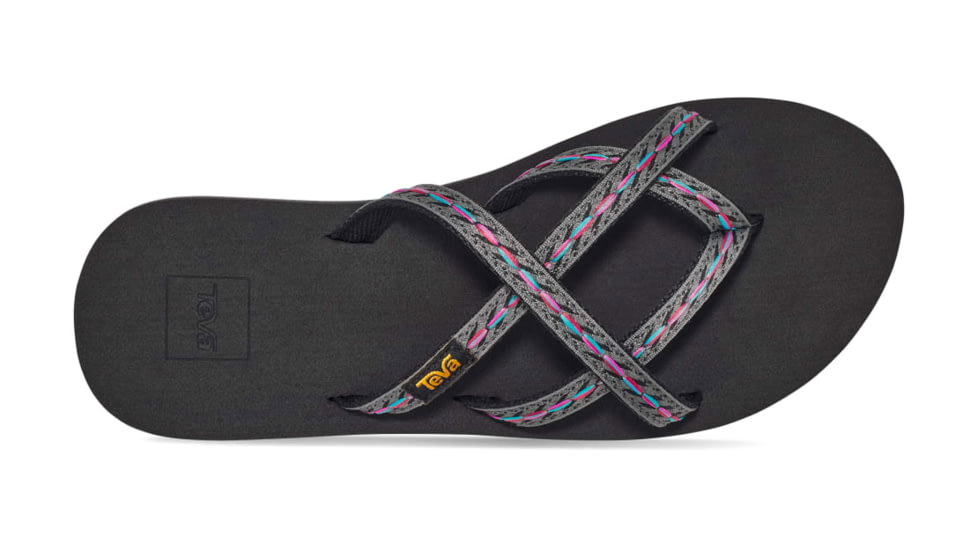 Teva Olowahu Flip Flops - Womens, Felicitas Black, 5, 6840-FBLCK-05