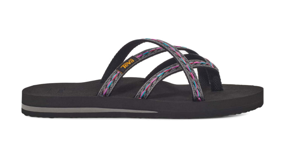 Teva Olowahu Flip Flops - Womens, Felicitas Black, 5, 6840-FBLCK-05