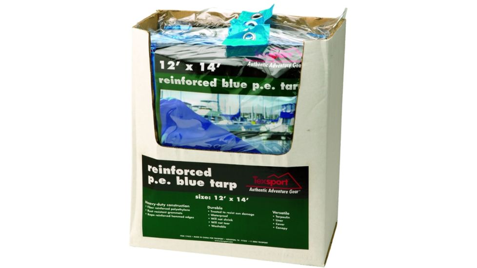 Texsport Tarp, Pe 8' X 10' Shelf Pack Blue 17420TEX