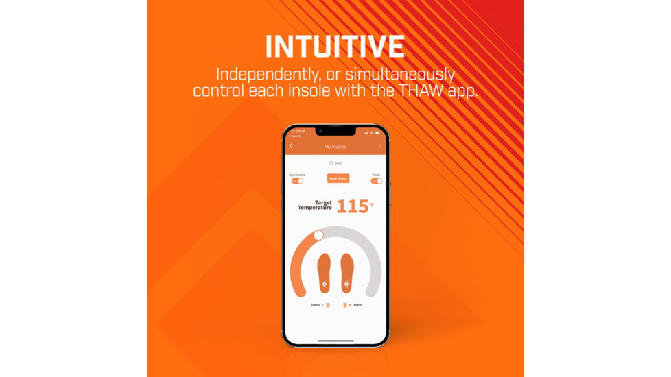 THAW Bluetooth Enabled Heated Insoles, Small, THA-FOT-1004
