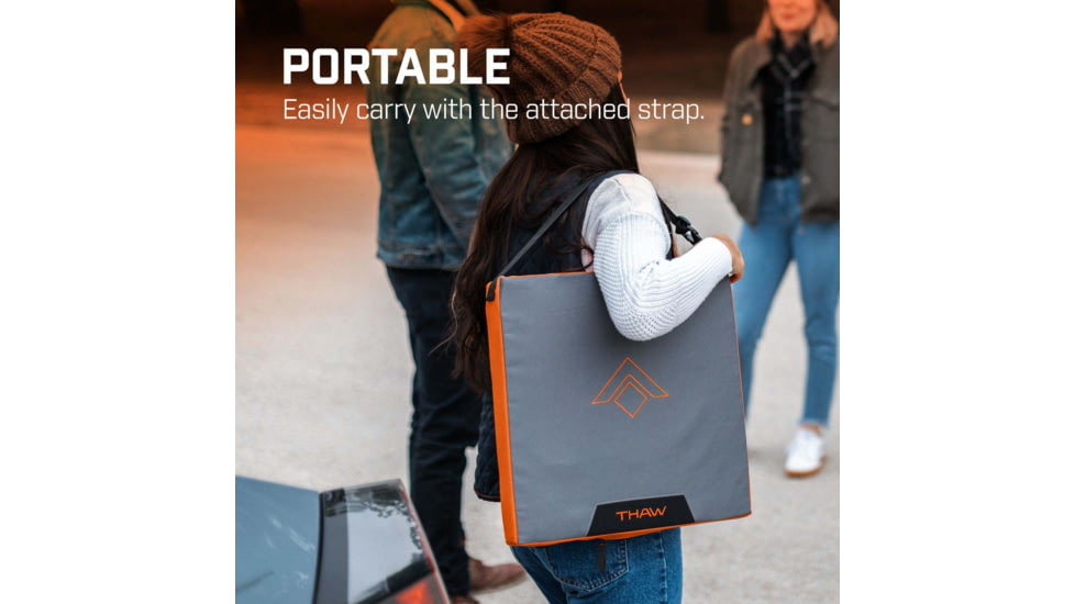 THAW Rechargeable Heated Seat Pad, Grey/Orange, THA-BOD-0015