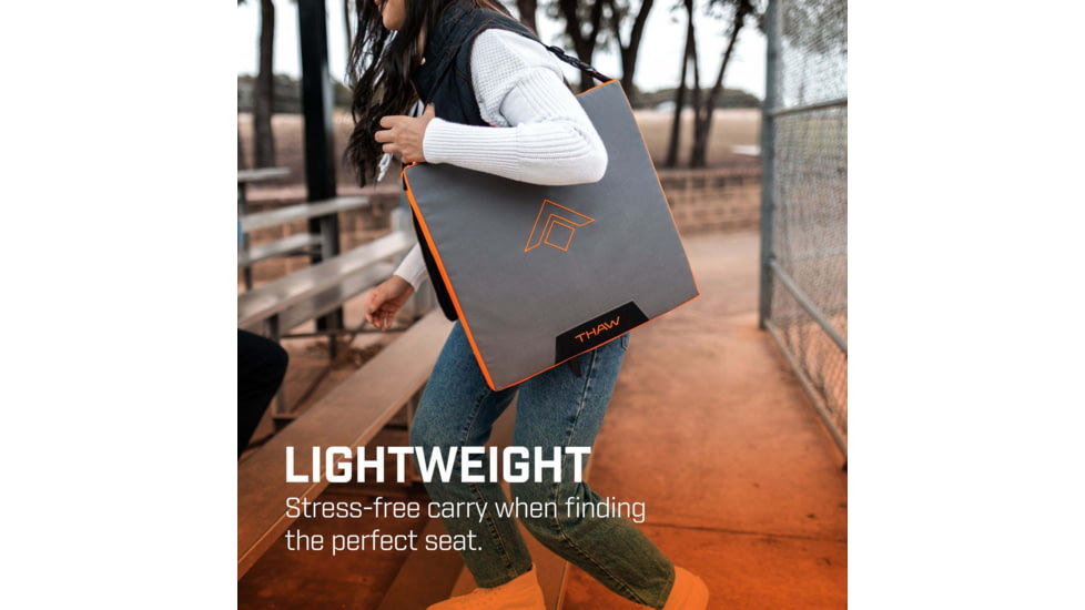 THAW Rechargeable Heated Seat Pad, Grey/Orange, THA-BOD-0015