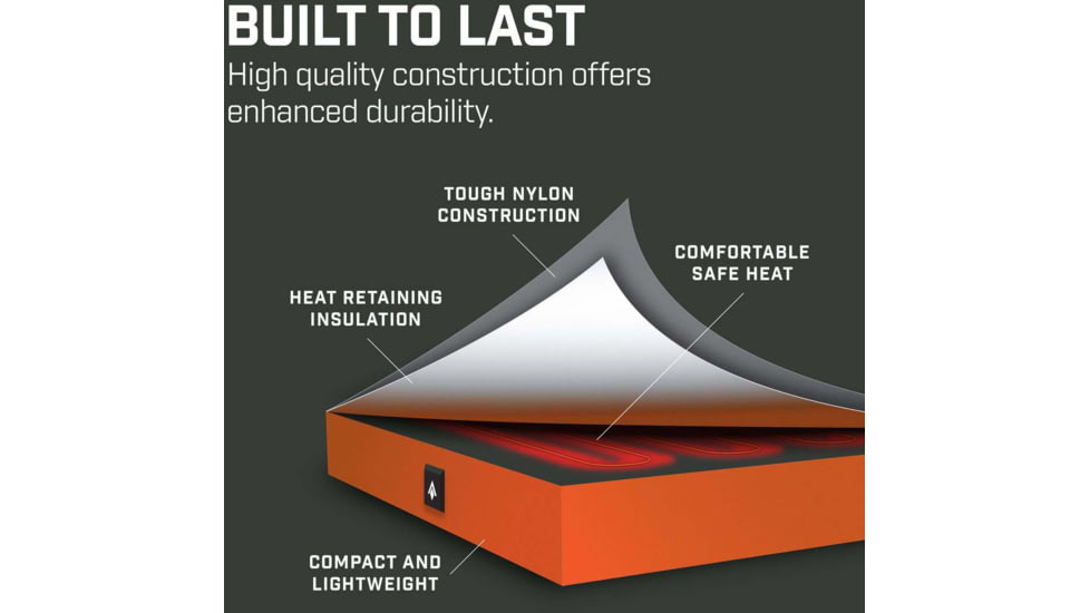 THAW Rechargeable Heated Seat Pad, Grey/Orange, THA-BOD-0015