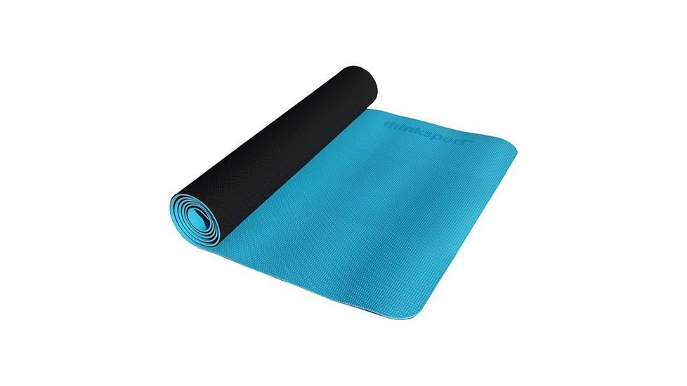 Thinksport Safe Yoga Mat, Black/Blue, Black/Blue, TPE, 30 Day Manufacturer Warranty, TNK-02479