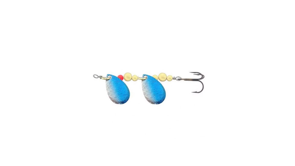 Thomas Fishing Lures Double Spinn In-Line Spinner, 1 3/4in, 1/5 oz, Nickel/Blue, S500SB