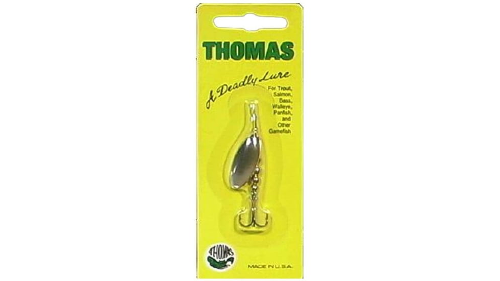 Thomas Fishing Lures E.P. Spinn In-Line Spinner, 1 3/8in, 1/8 oz, Nickel/Gold, R333NG