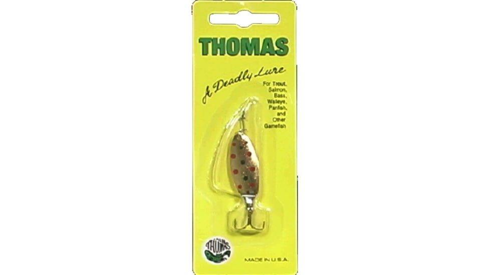 Thomas Fishing Lures E.P. Spinn In-Line Spinner, 1 5/8in, 1/5 oz, Gold, R334G