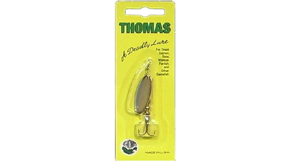 Thomas Fishing Lures E.P. Spinn In-Line Spinner, 1 5/8in, 1/5 oz, Nickel/Gold, R334NG