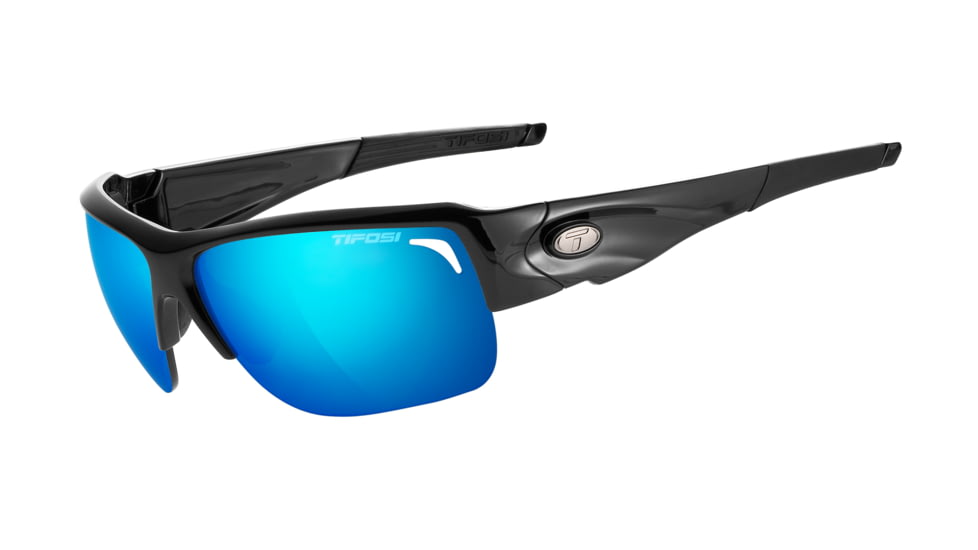 Tifosi Optics Elder Sunglasses - Gloss Black Frame w/Clarion Blue,AC Red and Clear Lens 1170100222