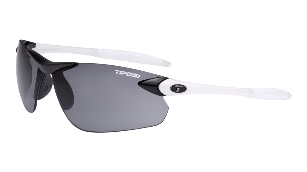 Tifosi Optics Seek FC Sunglasses, White/Black Frame, Smoke Fototec Lenses, 0190304834