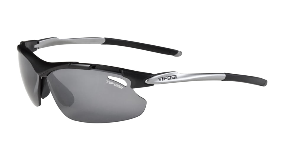 Tifosi Tyrant Sunglasses - Matte Black Frame, Smoke/AC Red/Clear Lenses 0070100101