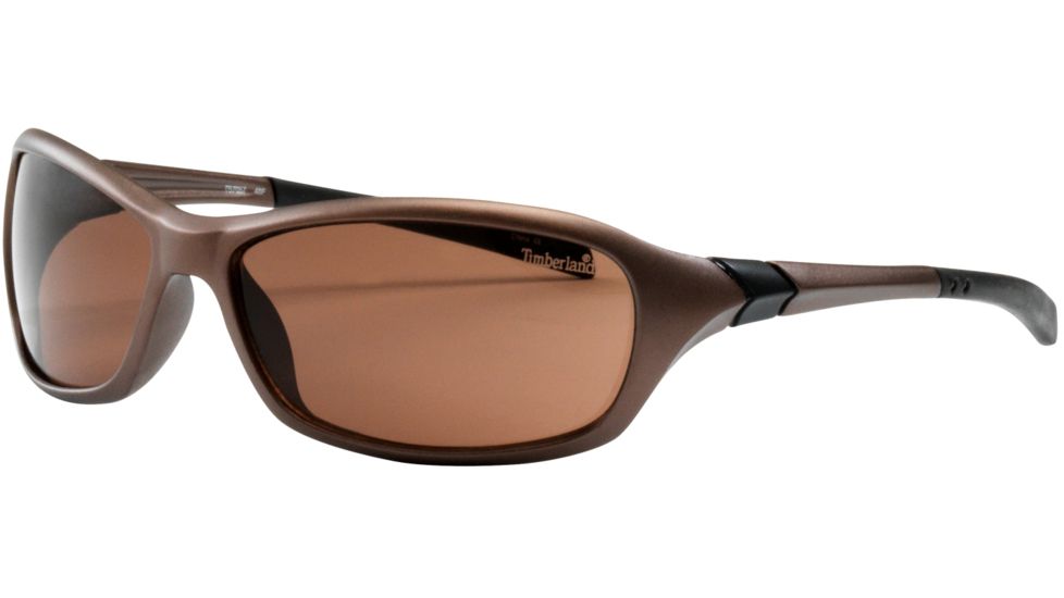 Timberland TB7057 Sun Glasses - Metallic Dark Brown Frame &amp; Solid Brown Lens TB70570048F