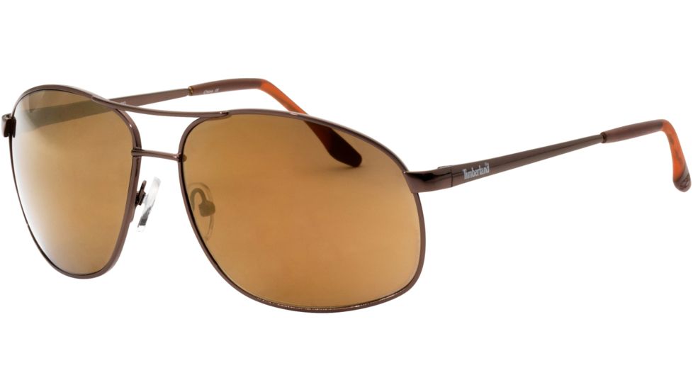 Timberland TB7073 Sunglasses, Shiny Dark Brown Frame &amp; Solid Brown Lens TB70730048G