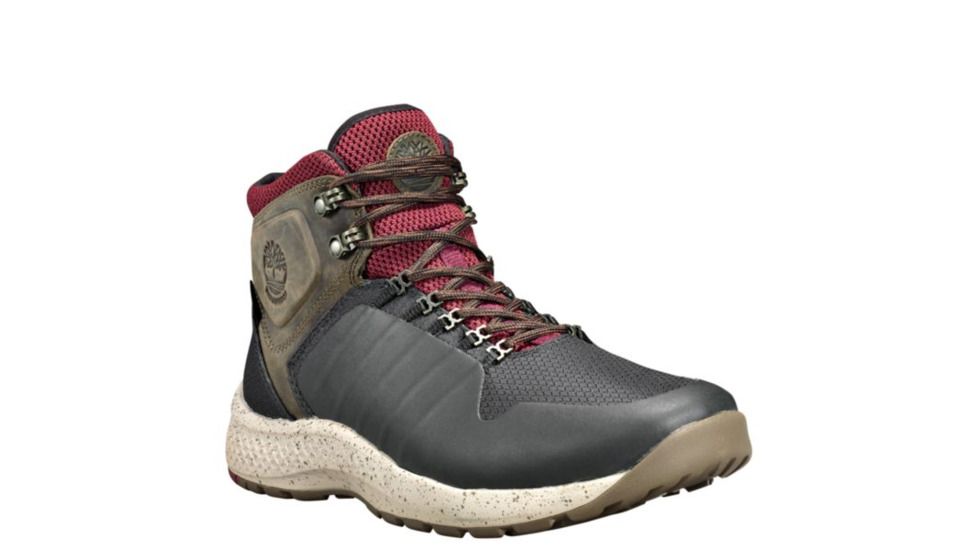 Timberland FlyRoam Trail Fabric Waterproof Hiking Boots - Mens, Black/Burgundy, Medium, 13, TB0A1QJY015-130-Medium
