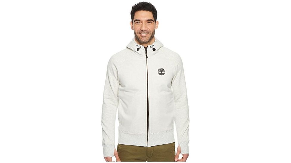 Timberland Men's Weir River Full Zip Mixed Media Hoodie, Micro Chip Heather, L, TB0A1MBBM30-L