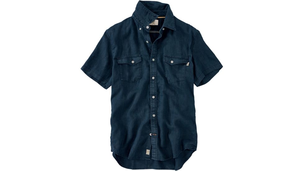 Timberland Mill River Linen Cargo Short Sleeve Shirt - Men's-Dark Sapphire-Large