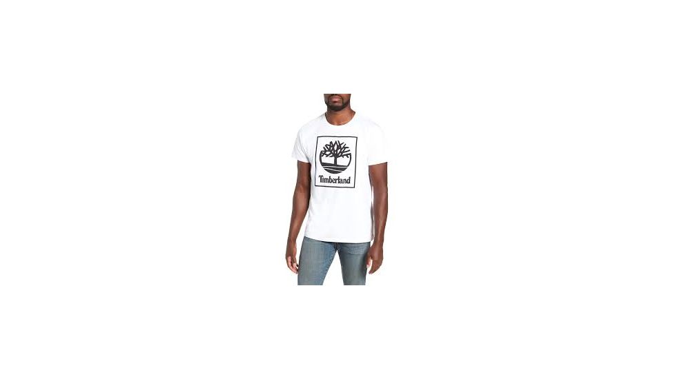 Timberland Short Sleeve Seasonal Logo Tee - Men's, White, Small, TB0A1N8Y100-White-S