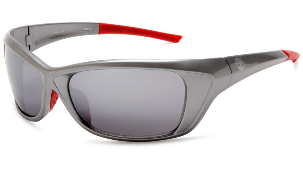 Timberland TB7054 Sport Sunglasses, Pearl Silver Frame &amp; Grey Flash Mirror Lens TB70540010A