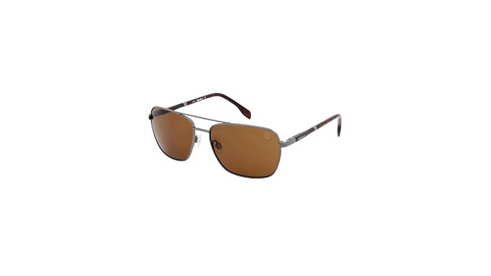 Timberland TB9040 Sunglasses - Shiny Gun Metal Frame Color, Brown Polarized Lens Color