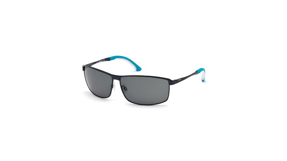 Timberland TB9043 Sunglasses - Matte Blue Frame Color, Smoke Polarized Lens Color