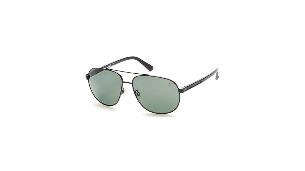 Timberland TB9076 Sunglasses - Matte Black Frame Color, Green Lens Color